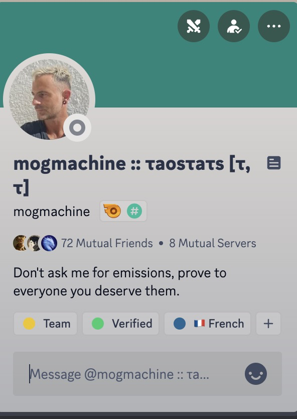 72 mutual Friends, and 8 mutual servers. If someone DMs you and you share no servers - They are a scammer.